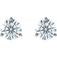 2 CTW 3-Prong Martini Style Stud Earrings Set in white gold or platinum 