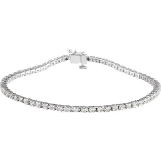2 CTW Diamond Tennis Bracelet Set in white gold or platinum 