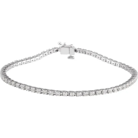 2 CTW Diamond Tennis Bracelet Set in white gold or platinum 