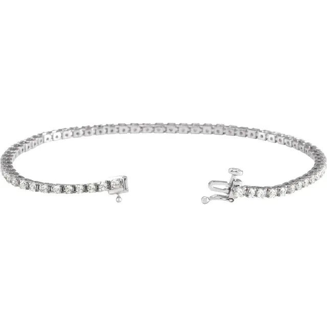 Open Clasp for 2 CTW Diamond Tennis Bracelet Set in white gold or platinum 