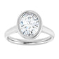 2 CT Bezel Set Oval Shape Diamond Solitaire Engagement Ring for Women Set in White gold or Platinum 
