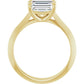 2 CT East-West Emerald Cut Diamond Solitaire Engagement Ring for Women Set in Yellow Gold showing under gallery 
