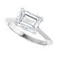 Sideway Picture for 2 CT East-West Emerald Cut Diamond Solitaire Engagement Ring for Women Set in White gold or platinum 