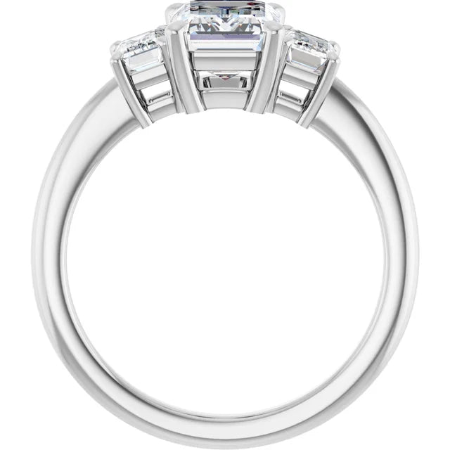 2 1/2 CTW three Stones Diamond engagement Ring Set in white gold or platinum 