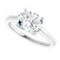 Sideway Picture for 2 CT East West Oval Diamond Engagement Ring set in Platinum 
