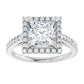 2 CT Halo Style Square Diamond Engagement Ring Set in white gold or Platinum 