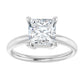 2 CT Princess Cut Solitaire Engagement Ring Set in white gold or platinum 