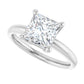 Sideway Picture for 2 CT Princess Cut Solitaire Engagement Ring Set in white gold or platinum 