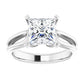 2 CT Split Shank Princes Cut Diamond Engagement Ring Set in white gold or platinum 
