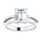 2 CT Emerald Cut Diamond Engagement Ring for women Set in white gold or platinum 