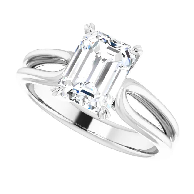 2 CT Emerald Cut Diamond Engagement Ring for women Set in white gold