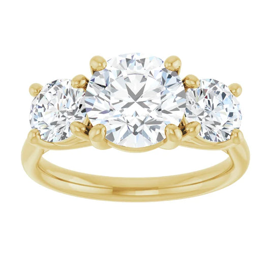 2 CT Round three Stone Diamond engagement Ring for women 