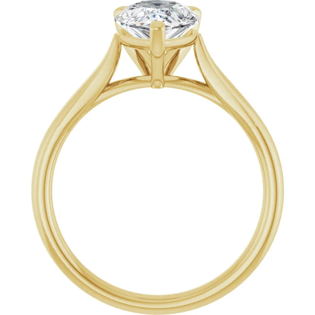 2 CT Pear Shape Diamond Solitaire Engagement Ring set in yellow gold showing under gallery 