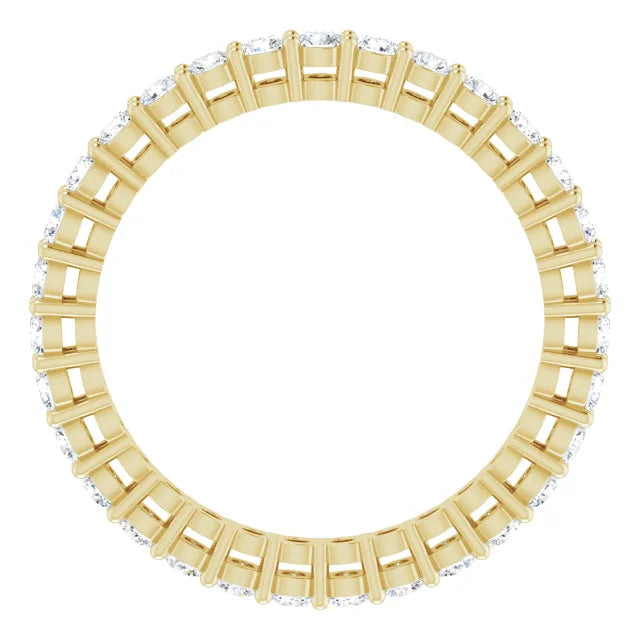 Full Picture for Yellow Gold 2MM Double Gallery Full eternity Diamond Wedding Band Set in Yellow gold