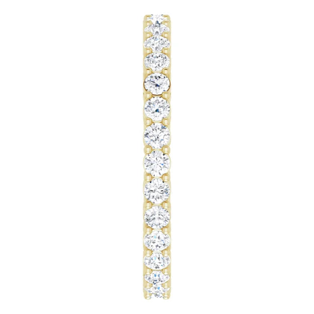 Picture for the shank of Yellow Gold 2MM Double Gallery Full eternity Diamond Wedding Band Set in Yellow Gold 