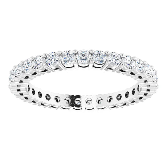 Yellow Gold 2MM Double Gallery Full eternity Diamond Wedding Band Set in white gold or platinum 