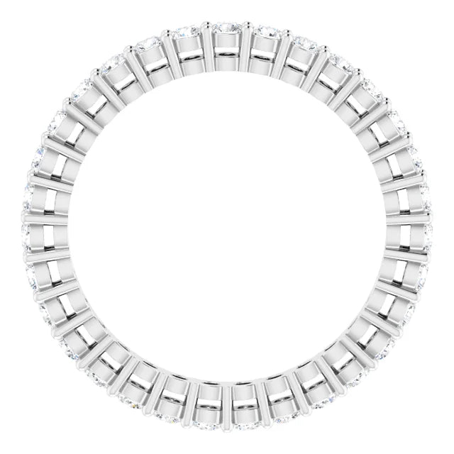 Full Picture for Yellow Gold 2MM Double Gallery Full eternity Diamond Wedding Band Set in white gold or platinum 