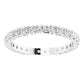14K White gold 2MM Full Eternity Diamond Wedding Band for women 