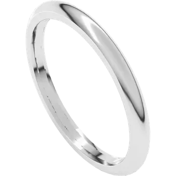 2MM Half Round Comfort Fit Wedding Band set in 14K, 18k White gold or platinum 