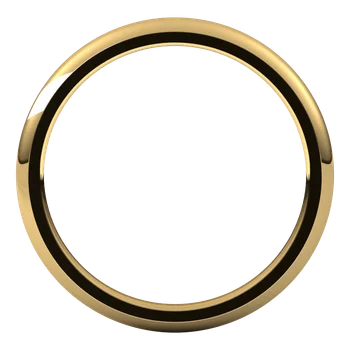 Full Zoom for 2MM Half Round Comfort Fit Wedding Band in Yellow Gold