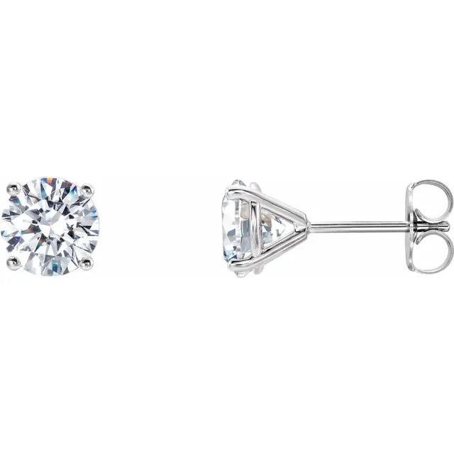 2 CTW Martini Style Diamond Stud Earrings Set in white gold or platinum 
