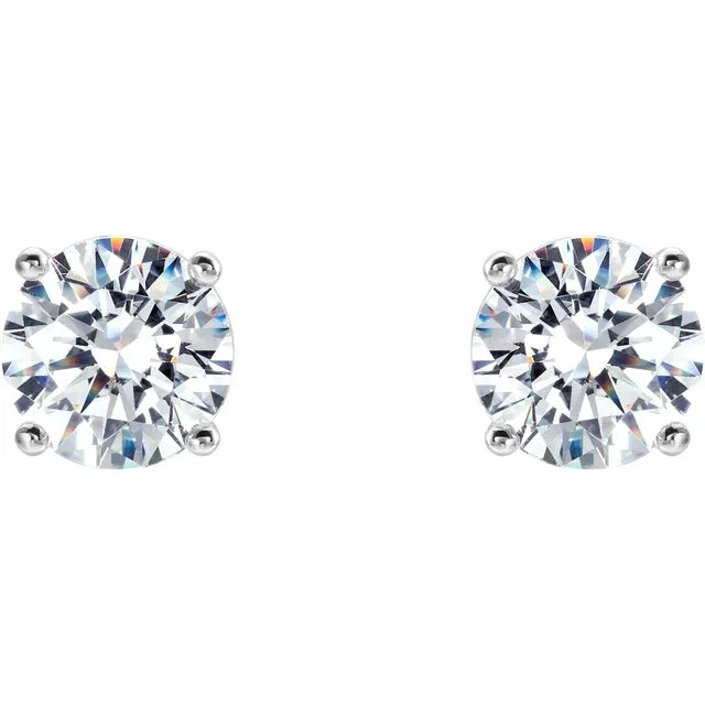 2 CTW Martini Style Diamond Stud Earrings 