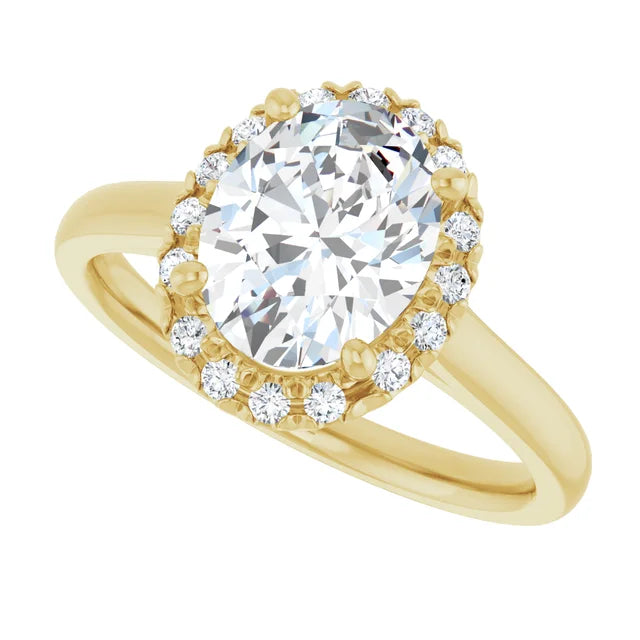 2 1/4 CTW Halo style oval diamond engagement Ring for women 