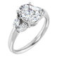 Sideway Picture for 2 CT Oval and Marquise 5-Stone Diamond Engagement Ring for women Set in White Gold