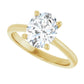 Sideway Picture for 2 CT Oval Diamond Solitaire Engagement Rings for Women set in Yellow Gold