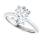 Sideway Picture for 2 CT Oval Diamond Solitaire Engagement Rings for Women Set in white gold or platinum 