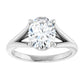 2 CT Split Shank Oval Shape Diamond Engagement Ring set in white gold or platinum 