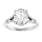 2 CT Split Shank Oval Diamond Engagement Ring Set in white gold or platinum 