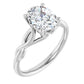 2 CT Oval Diamond Solitaire Engagement Ring set in white gold or platinum 