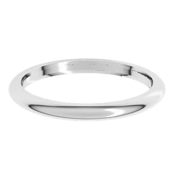 White gold 2 MM Half Round Band 