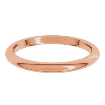Rose Gold 2 MM Half Round Band 