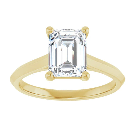 2 Ct Emerald Cut solitaire Engagement Ring for women 