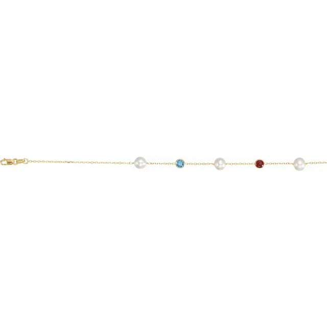 Multi-Gemstone & Pearl Necklace