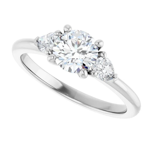 three Stones Diamond engagement Ring Platinum