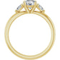 three Stones Diamond engagement Ring 14K Gold Standing 