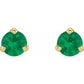  3-Prong Emerald Stud Earrings 