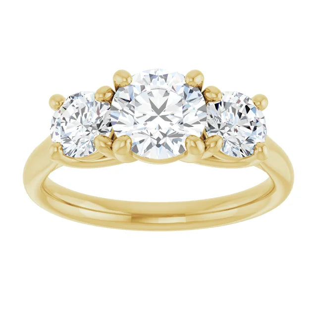 profile picture for Round three Stones Diamond engagement Ring set in yellow gold 