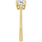 1 CT 3 stone Cushion and Round Diamond Engagement Ring For Women Showing shank from the side