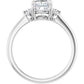 1 CT 3 stone Cushion and Round Diamond Engagement Ring For Women Set in White gold showing under gallery 