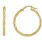 14K Yellow Gold  30 mm Twisted Tube Hoop Earrings 