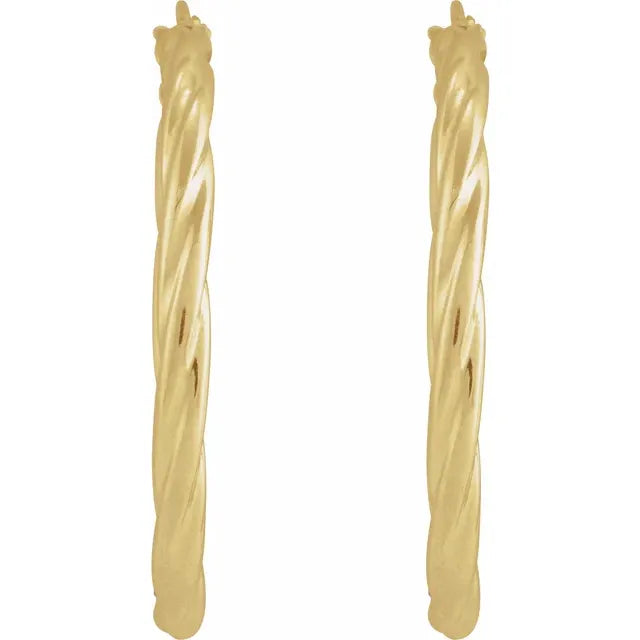  30 mm Twisted Tube Hoop Earrings 
