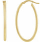 14K Yellow Gold 34.3 mm Elongated Oval Tube Hoop Earrings 