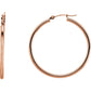 14K Rose Gold  34 mm Tube Hoop Earrings 