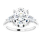 3 1/4 CTW Three Stones Oval and pear Diamond Engagement Ring 