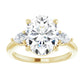 1 1/4 CTW Three Stones Oval and pear Diamond Engagement Ring  in Yellow Gold