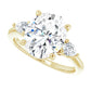 1 1/4 CTW Three Stones Oval and pear Diamond Engagement Ring sideway picture 